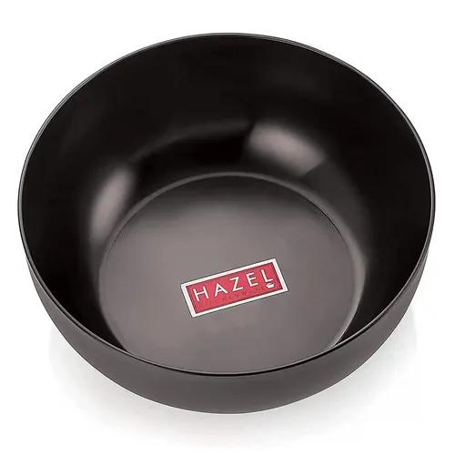 HAZEL Hard Anodised Tasra Tasla | Deep Anodized Kadhai Without Handle Cookware Utensil for Frying, 5000 ml, 26.8 cm, Black