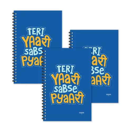 Teri Yaari Sabse Pyari Hindi Quotes Ruled Diaries - Pack Of 3