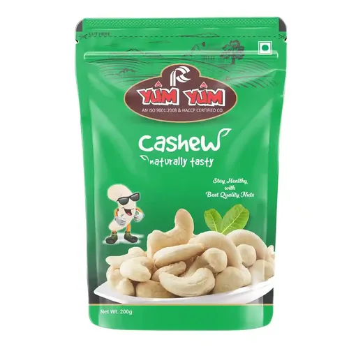 YUM YUM 100% Pure Premium Cashews Whole | Raw Kaju | Rich in Protein, Magnesium, and Phosphorus | Premium Nuts and Dry Fruits| 200g Value Pack