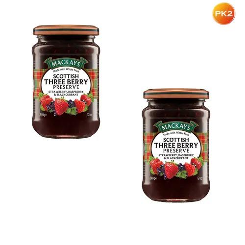 Mackays Scottish Three Berry Preserve 680gm (Pack of 2) (340gm X 2)