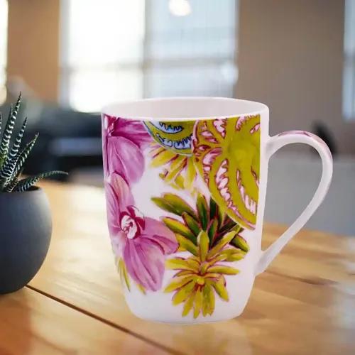 Kookee Printed Ceramic Coffee or Tea Mug with handle for Office, Home or Gifting - 325ml (4039AG-D)