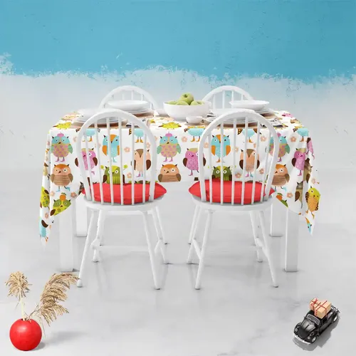 ArtzFolio Pretty Birds | Table Cloth Cover for Dining & Center Table | Washable Waterproof Polyester Fabric | 6-Seater Table; 48 x 72 inch (122 x 183 cms)