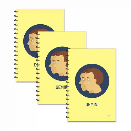 Gemini Designer Zodiac Ruled Diaries - Pack Of 3