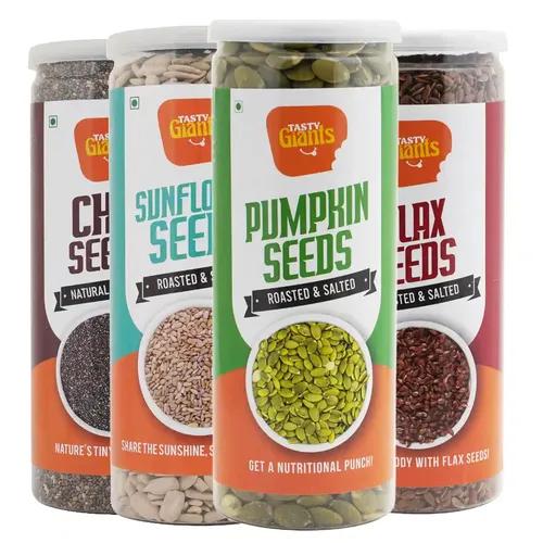 Tasty Giants Roasted Seeds Combo Pack of 4