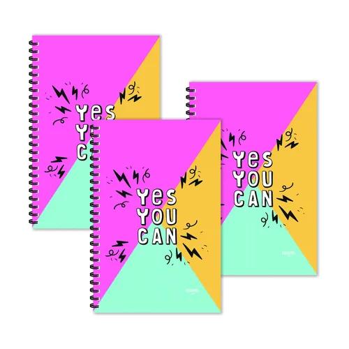 Yes You Can Motivational Ruled Diaries - Pack Of 3