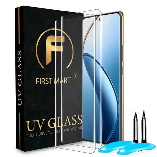 FIRST MART Tempered Glass for Realme 12 Pro Plus 5G / Realme 12 Pro 5G / Realme 11 Pro Plus 5G with Edge to Edge Full Screen Coverage and Easy UV Glue Installation Kit, Pack of 2