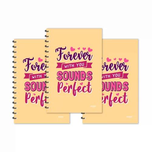 Forever With You Sounds Perfect Designer Ruled Diaries - Pack Of 3