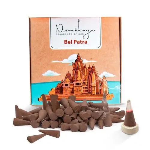 Nirmalaya Bel-Patra Incense Cones | Incense Cones for Pooja Recycled Flowers | Organic Dhoop Cones - Pack of 2