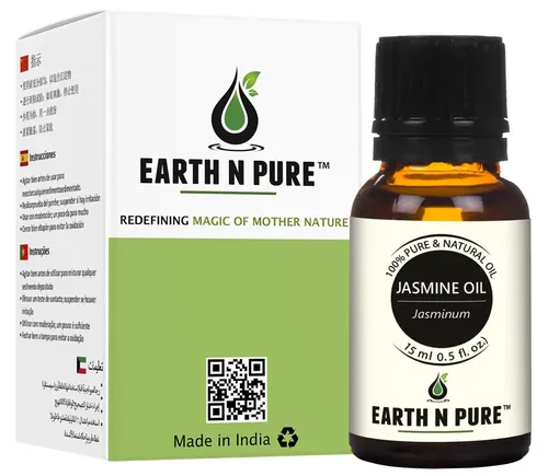 Earth N Pure Jasmine Essential Oil with Glass Dropper - 15 Ml