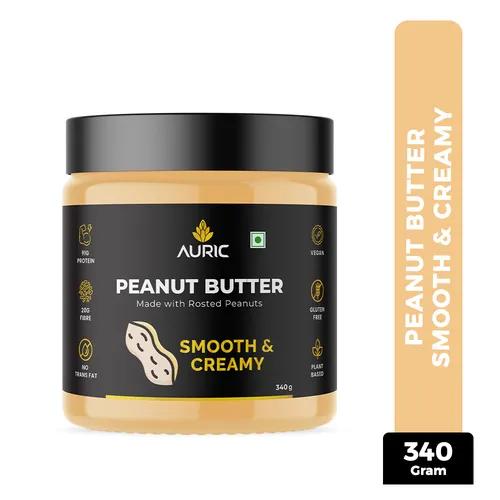 Auric Natural Peanut Butter- Smooth & Creamy - Gluten & Lactose free 340gm