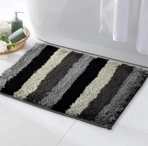 Zarisi Jericho Soft & Cozy Microfibre Bath Mat for Bathroom and Kitchen, Anti Slip - 40x60 Cm (Shadow)