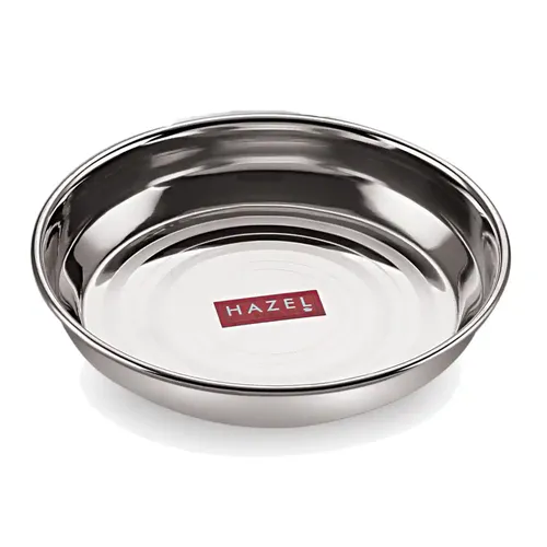 HAZEL Stainless Steel Plates Set | Small Steel Plates for Snacks | Breakfast Plates, 200 ML, Set of 1