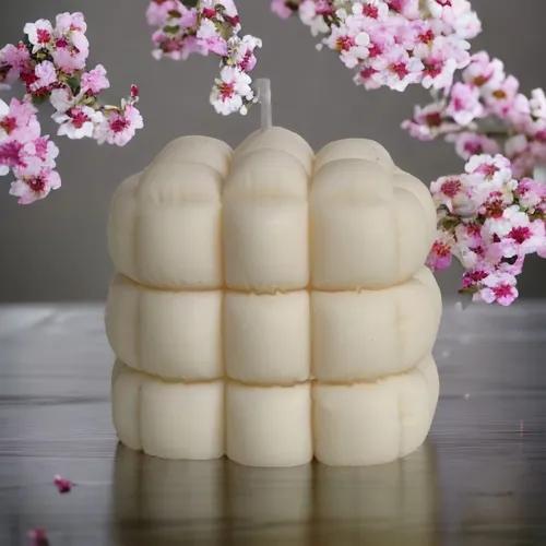 Pillow Cube Candle Vanilla White