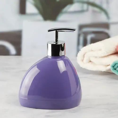 Kookee Acrylic Liquid Handwash Soap Dispenser pump for Bathroom, Hand wash refillable bottle for Kitchen wash basin, Set of 1 - Purple (8649)