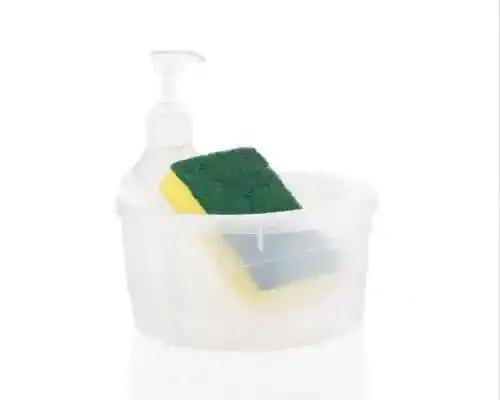 Double Layer 2 in 1 Liquid soap Dispenser with Pump and Sponge Refillable 250 ml Liquid, Gel Dispenser