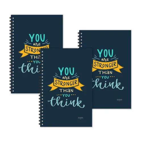 You Are Stronger Than You Think Motivational Ruled Diaries - Pack Of 3