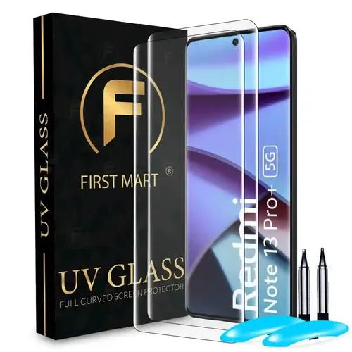 FIRST MART Tempered Glass for Redmi Note 13 Pro Plus 5G / Note 13 Pro + 5G with Edge to Edge Full Screen Coverage and Easy UV Glue Installation Kit, Pack of 2