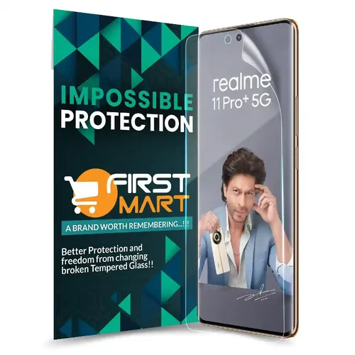 FIRST MART Screen Protector for Realme 11 Pro Plus 5G - Nanofiber Unbreakable Membrane Case Friendly Full Edge to Edge Screen Coverage & Installation Kit (Crystal Clear)