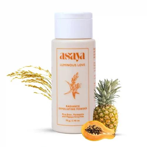 Asaya Exfoliating Face Scrub with Korean Rice, Pineapple & Papaya Enzymes | Remove Tan, Dead Skin, Whitehead & Blackhead | Brightens and Glows Skin | For Oily, Sensitive, Dry, Combination Skin | 70g