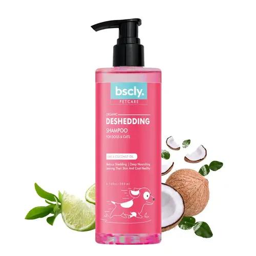 Bscly Organic Deshedding Dog Shampoo with Lime & Coconut Oil - 100% Natural  - 200ml