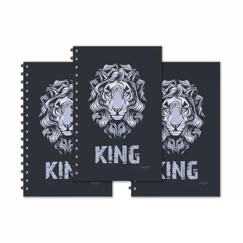 King - Lion Face Purple Designer Ruled Diaries - Pack Of 3