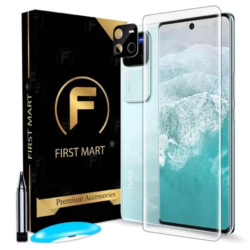 FIRST MART Tempered Glass and Camera Lens for Vivo V30 Pro 5G with Edge to Edge Full Screen Coverage and Easy UV Glue Installation Kit