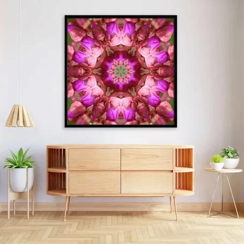 ArtzFolio Purple Floral Mandala D2 | Premium Canvas Painting for Bedroom & Living Room | Black Wood Frame | 20 x 20 inch (51 x 51 cms)