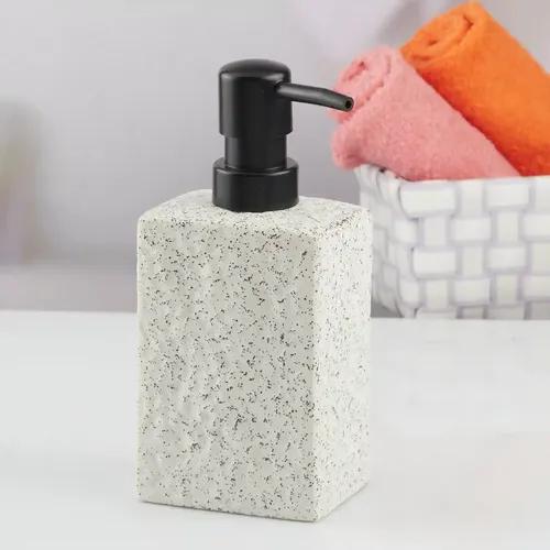 Kookee Ceramic Soap Dispenser for Bathroom hand wash, refillable pump bottle for Kitchen hand wash basin, Set of 1, White (10621)