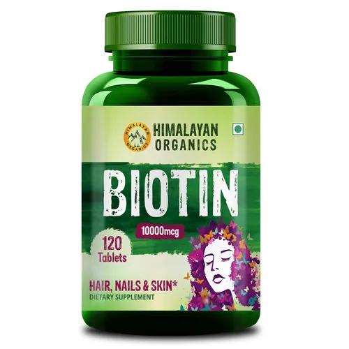 Himalayan Organics Biotin 10,000 Mcg for Hair Growth- 120 tablets