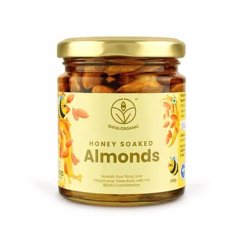 Shiva Organic Crunchy, Rich in Protein, Magnesium, Phosphorus, and Dietary Fibre I Energy Booster (Honey Soaked Almonds, 240 g)