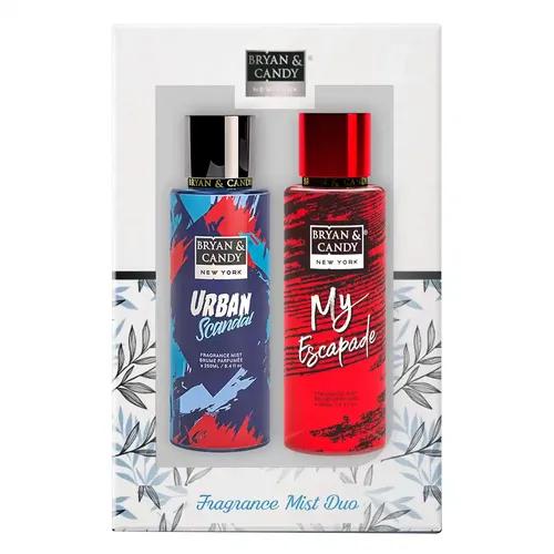 Bryan & Candy NewYork Body Fragrance Mist Spray Duo Gift Set For Women And Men, My Escapade And Urban Scandal 250 ml Each (Pack of 2) No Gas Perfume