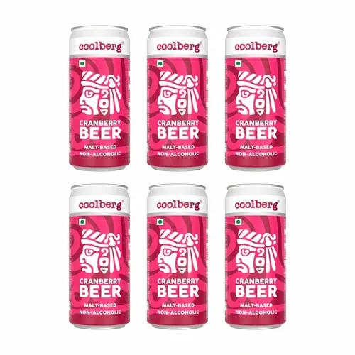 Coolberg Cranberry Non Alcoholic Beer 300ml CANs - Pack of 6 (300ml x 6)