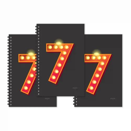 Number 7 - Numeric Ruled Diaries - Pack Of 3