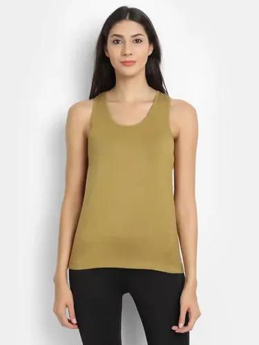 Organic Bamboo Fabric Runner Vest Top Olive - S