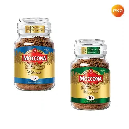 Moccona Espresso & Classic Decaffeinated Instant Coffee 100g (Pack of 2)