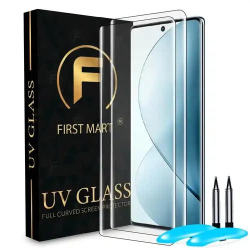 FIRST MART Tempered Glass for Vivo V29 Pro 5G / V29 5G / T2 Pro 5G with Edge to Edge Full Screen Coverage and Easy UV Glue Installation Kit, Pack of 2