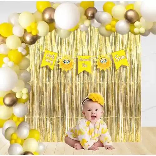 Sunshine Yellow Half Birthday Foil Kit (Pack Of 54 Pcs)