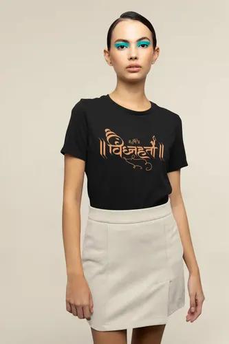 Shree Vighnaharta - Ganapati T-Shirt for Women - S (Black)