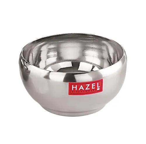 HAZEL Stainless Steel Serving Bowl | Bowl for Dessert, Cereal, Smoothie | Steel Katori for Serving | 150 ml, Silver