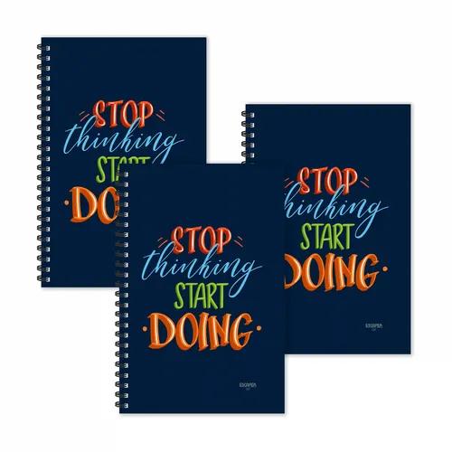 Stop Thinking Start Doing Motivational Ruled Diaries - Pack Of 3