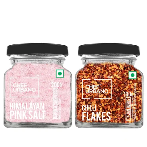 Chef Urbano Combo of Himalayan Pink Salt 200g & Chilli Flakes 100g