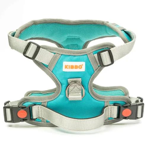 KIBBO Premium Reflective Vest Dog Harness | Soft Breathable Mesh and Oxford Nylon Fabric | Padded Control Handle with No Pull Front & Back Clip | Adjustable Strap and Dual Lock Buckle (Small, Sea Green)