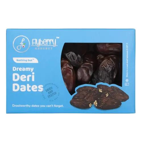 Flyberry Gourmet Deri Dates (Khajoor/Khajur) 200g | 100% Natural | Rich in Calcium, Iron and Potassium | Instant Energy