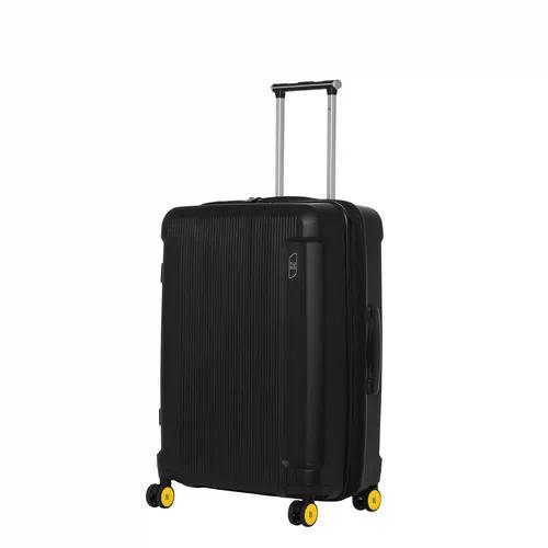 EUME Nomad Check-In Medium 65 Cm Luggage Trolley Bags For Travel |Polypropylene (Pp) 8 Silentrun Wheels Suitcase ( Charcoal Black)