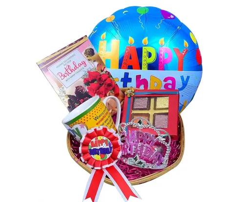 Mantouss Birthday Gift For Girls/Birthday Gift For Boys/Birthday Chocolate Gift-Chocolate Box+Birthday Cup/Mug+Birthday Batch+Crown+Balloon+Card