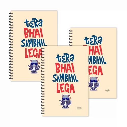 Tera Bhai Sambhal Lega Hindi Quotes Ruled Diaries - Pack Of 3