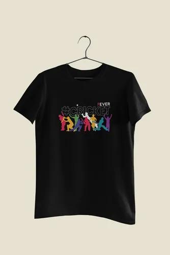 Cricket Fever Cotton T-Shirt for Women Black -S