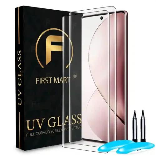 FIRST MART Tempered Glass for Vivo V29 5G / V29 Pro 5G / T2 Pro 5G with Edge to Edge Full Screen Coverage and Easy UV Glue Installation Kit, Pack of 2