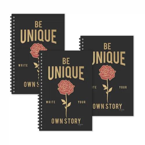 Be Unique Motivational Ruled Diaries - Pack Of 3