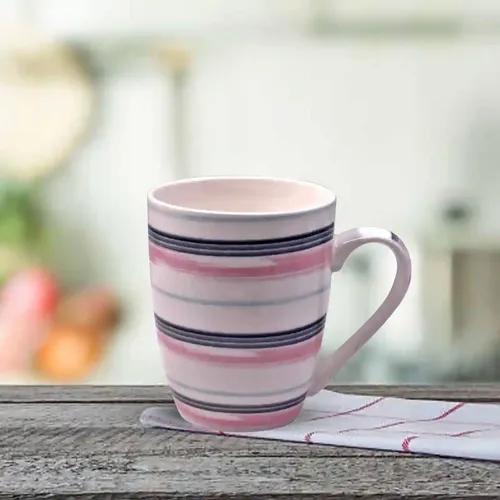 Kookee Printed Ceramic Coffee or Tea Mug with handle for Office, Home or Gifting - 325ml (4124-D)